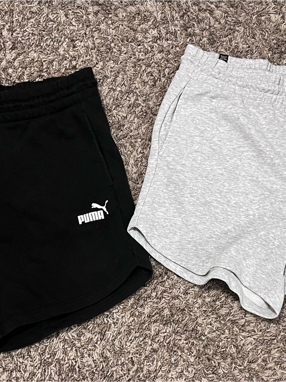 Puma Women's Athletic Shorts - Black & Light Gray